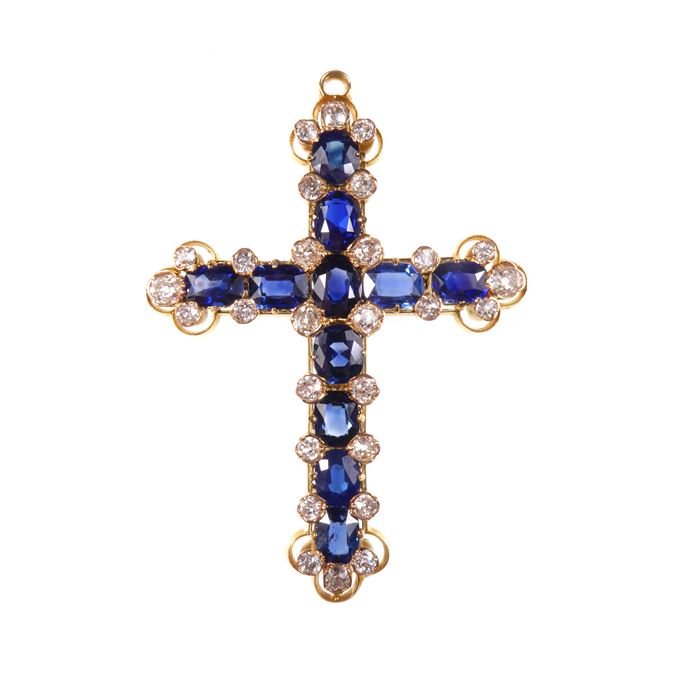 Sapphire and diamond cross pendant | MasterArt